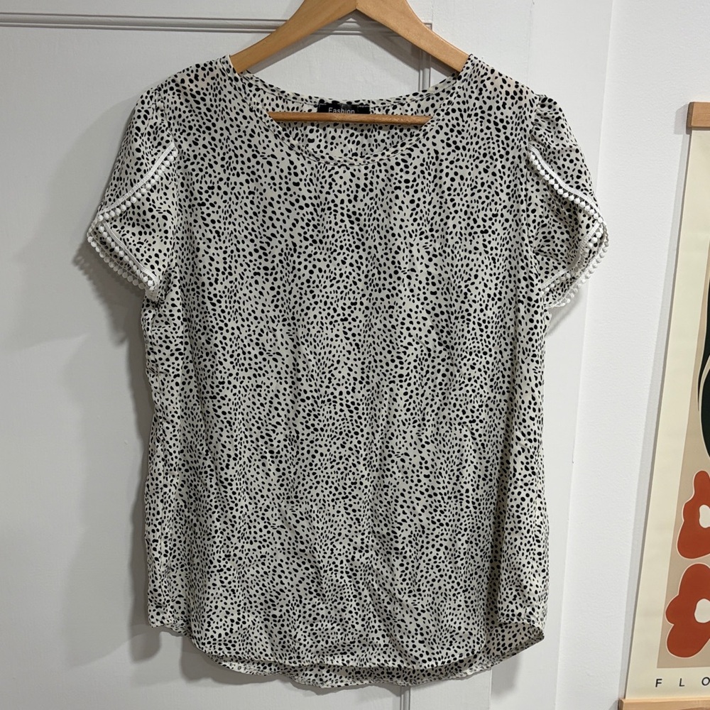 Fashion Bug Black and White Speckled Blouse